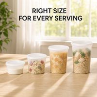 Gobelets à soupe en plastique jetables transparents de qualité supérieure avec couvercles anti-fuite pour la livraison en restaurant