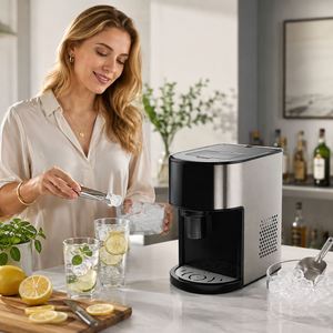 Machine à glaçons électrique de comptoir en plastique de 12 kg/24h avec réservoir d'eau de 1,0 L, 9 glaçons par cycle pour la maison et le bureau - Product Image 6