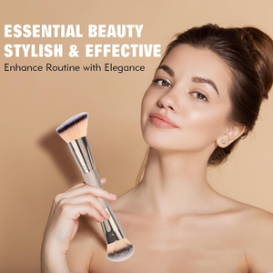 <span class=keywords><strong>Brocha</strong></span> de Maquillaje de Doble Cabeza, Redonda y <span class=keywords><strong>Biselada</strong></span>, <span class=keywords><strong>Brocha</strong></span> Cosmética Profesional para Líquidos, Polvos y Rubor - Product Image 4