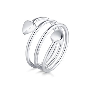 Heart-Shaped Magnetic <b>Ring</b> <b>Adjustable</b> Size Spring Design Unisex Fashion Jewelry Silver Gold Black Rose Gold Bronze Blue - Product Image 5
