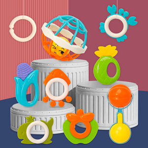Vente en gros Ensemble de 9 pièces de jouets de dentition en plastique pour animaux mignons Jouet pour <span class=keywords><strong>1</strong></span> an <span class=keywords><strong>Hochet</strong></span> pour nouveau-né Jouets de 6 à 12 <span class=keywords><strong>mois</strong></span> Hochets pour bébé - Product Image 5