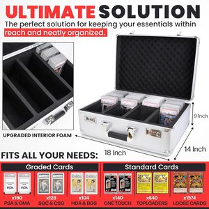 Caja de almacenamiento de tarjetas graduada compatible con 120 + CSG, BGS, SGC Graded Sports Trading Cards Amulimum sutomized case - Product Image 6