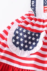 Dernières actualités des États-Unis. Tenues patriotiques pour filles de 1 an et 4 ans, avec appliques drapeau, collection boutique pour enfants du 4 juillet - Product Image 4