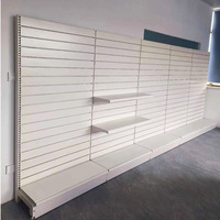Rak Display Slatwall Heavy Duty untuk Peralatan, Stand Display untuk Showroom, Rak Merek Kustom, Rak Display Supermarket
