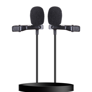 New Dual-head Clip Lavalier Collar <strong>Microphone</strong> for Speaking Tie Clip-on <strong>Lapel</strong> <strong>Microphone</strong> Noise Cancelling,condenser <strong>Microphone</strong> - Product Image 5