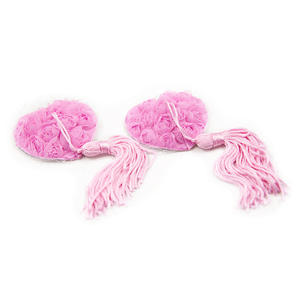 Juguetes Sexuales Huawen SM, Pegatinas para Pezones en Forma de Corazón con Borlas y Accesorios de Silicona para Sujetador, para Uso en Bondage BDSM para Mujeres - Product Image 5