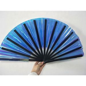 Decoraciones de Pared de PVC, Regalo Festivo, Abanico de Mano Transparente Iridiscente de Fantasía, Abanico Grande de Kpop - Product Image 4
