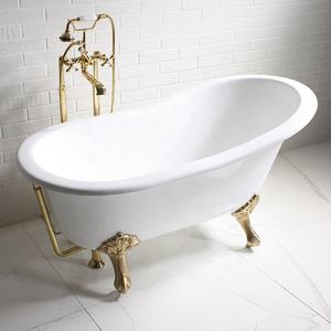 Vintage Luxury <strong>Cast</strong> <strong>Iron</strong> Gold Clawfoot Acrylic Freestanding <strong>Bathtub</strong> - Product Image 2