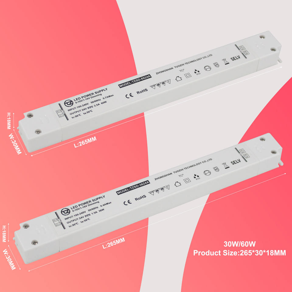 Single Led Driver 36W 220V Input 24V Dimmable Single LED Driver with 0-10V Control 90% ...