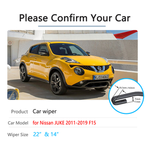 Per <span class=keywords><strong>Nissan</strong></span> <span class=keywords><strong>JUKE</strong></span> F15 2011 ~ 2019 2012 2013 2014 2015 2016 <span class=keywords><strong>Parabrezza</strong></span> <span class=keywords><strong>Parabrezza</strong></span> Tergicristalli Lame Auto Tergicristallo Accessori Auto adesivi - Product Image 2