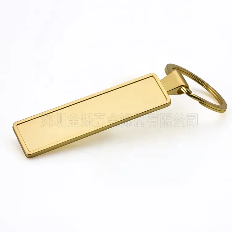 Factory Wholesale Metal Blank Rectangular Zinc Alloy Car Number Keychain Logo zinc alloy key ring
