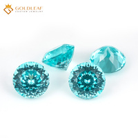 Saphir cultivé en laboratoire certifié GRC Goldleafgems, pierre ronde colorée, vente en gros, fabrication de bijoux, fourniture de bijoux sur mesure