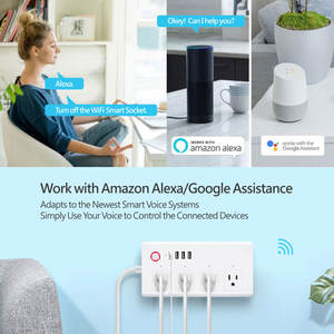 Prise intelligente Wi-Fi Tuya à quatre prises avec assistance vocale, 1,5 m, charge rapide USB, compatible UE uniquement, économique PST-SA-P702U - Product Image 6