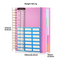 Carnet A5 non daté à spirale, papier 80 g/m², couverture rigide en PP, avec intercalaires, règle, autocollants et stylo offert, 240 pages