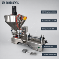 Machine de remplissage pneumatique à tête unique Xuanhua DG pour pâtes, boissons en verre, haute précision 1%, 5-5000ml, certifiée CE ISO BV 5-25