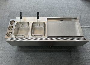 Fabrieks Directe Verkoopprijs Commerciële Gasbakplaat En Friteuse Roestvrijstalen Vlakke Plaat Gasbakplaat Met 2-Tank Friteuse - Product Image 3