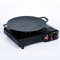 Réchaud à gaz butane portable manuel d'extérieur avec structure en fer pour camping, pique-nique, barbecue et cuisinière à fondue métallique