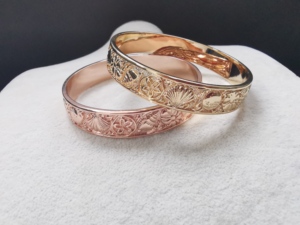 Customized 18k Rose Gold Plated Bamboo Hawaiian Style <strong>Engraving</strong> <strong>Bangle</strong> for Women - Product Image 6