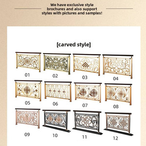 Rampe d'escalier artistique <span class=keywords><strong>en</strong></span> aluminium, main courante moderne et minimaliste pour intérieur, <span class=keywords><strong>en</strong></span> alliage de laiton massif, <span class=keywords><strong>balustrade</strong></span> sculptée à fixation au sol - Product Image 6