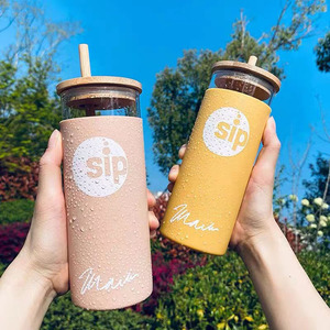 Borracce in Vetro Borosilicato a Doppia Parete da 20oz, 30oz, 40oz, Personalizzabili, Arcobaleno, per Viaggi, Senza BPA, Antigoccia, per Sublimazione - Product Image 1