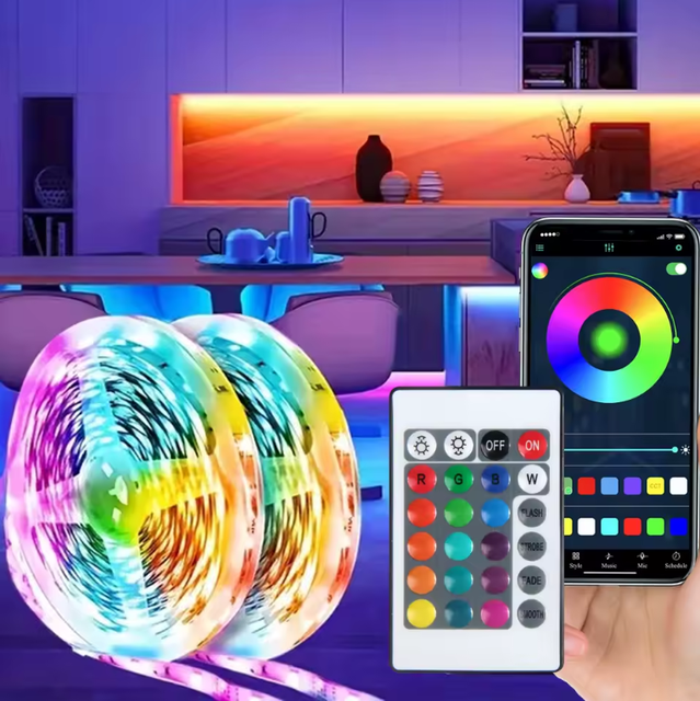 Rgb Music Rhythm Firework Smart Led Light Rgb Led Strips With App Control Ceiling Strip Light 5M 12V for Room Decoration