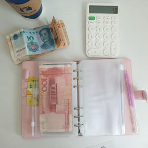 Raccoglitore <span class=keywords><strong>di</strong></span> carte fotografiche in pelle Pu A6 all'ingrosso personalizzato copertina del diario raccoglitore mensile raccoglitore Budget Planner con <span class=keywords><strong>buste</strong></span> in contanti - Product Image 3