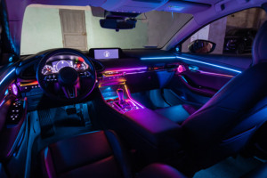 SJC voiture intérieur LED lumière ambiante pour <span class=keywords><strong>Mazda</strong></span> AXELA ciel étoilé 64 couleur systèmes d'éclairage ambiant accessoires de décoration - Product Image 4