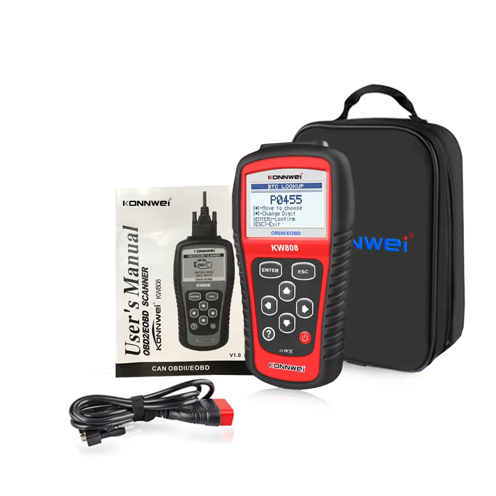 เครื่องอ่านโค้ด KW808 obdii/eobd เครื่องมือวินิจฉัยรถยนต์เครื่องมือสแกน OBD2