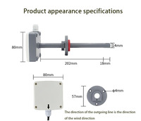 KLZD High Accuracy Temperature Humidity Sensor Duct Type Measuring Instrument OEM IP65 ABS Plastic 2-Year Warranty KZWS/F Serial