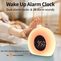 Réveil intelligent avec simulation du lever et du coucher du soleil, lampe de chevet LED pour une meilleure qualité de sommeil