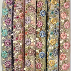 2025 gros fleur motif fleurs dentelle garniture pour vêtements accessoires broderie garniture - Product Image 1