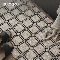 BACKTO Retro-Stil Acryl Wilton Teppich - Abstrakte/Geometrische Muster Luxuriös Hochwertig für Wohnzimmer & Villa
