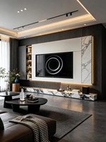 Meuble TV minimaliste en aluminium pour salon avec rangement personnalisé pour appartement, hôtel, villa, design moderne, résistant à la rouille et à l'eau
