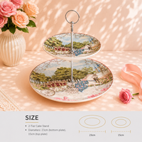 Présentoir à gâteaux 2 étages pour mariage, motif cheval, pour thé de l'après-midi, cupcakes, fruits secs et desserts