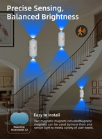 Lampe d'ambiance RGB multicolore transfrontalière à dégradé, contrôle intelligent de la lumière, détection de présence humaine, petite veilleuse magnétique