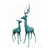 Statue de cerf en aluminium moulé rétro, sculpture de jardin, décoration intérieure, articles de décoration pour aménagement paysager, vente en gros