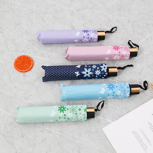 Factory Umbrella Wholesale Custom Print 10 Bone Folding Women Parasols Uv Umbrella With logo - Product Image 1