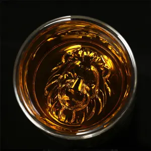 Bicchieri bicchieri da Whisky trasparente testa di leone modello bicchiere da Whisky a doppia parete 200ml 300ml bicchiere da Shot Party Crystal Glass Country