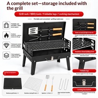Barbecue portable pliant en fer pour extérieur, style valise, résistant à la rouille, idéal pour le camping et les pique-niques, livraison directe transfrontalière