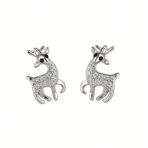 Pendientes de Oro Rosa E4311 con Forma de Animal, Cristal y Diamantes de Imitación, Lindos para Uso Diario de Mujeres - Product Image 1