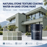 Peinture imitation pierre Vissney, revêtement texturé multicolore pour la décoration des murs extérieurs