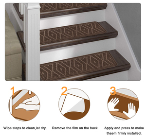 QIANQIAO antidérapant intérieur gris <span class=keywords><strong>tapis</strong></span> bandes de roulement chemins d'<span class=keywords><strong>escalier</strong></span> <span class=keywords><strong>tapis</strong></span> d'<span class=keywords><strong>escalier</strong></span> 76*22 beige <span class=keywords><strong>pour</strong></span> escaliers en bois - Product Image 4
