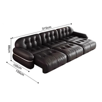 Canapé modulable électrique en cuir pleine fleur Power Motion Cloud, style luxe français, pour projets hôteliers et villas, mobilier commercial