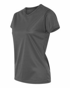 T-shirt da <span class=keywords><strong>donna</strong></span> in tessuto 100% poliestere a manica corta sportiva all'ingrosso