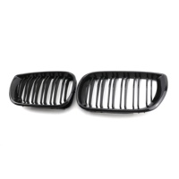 Grille de calandre avant double lamelles en maille noire à motif carbone pour BMW Série 3 E46 2002 2003 2004