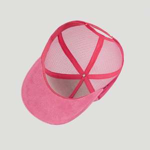 Gorra de béisbol personalizada de primavera/verano, de gamuza transpirable con malla, deportiva, de color sólido, estilo camionero de 5 paneles - Product Image 4