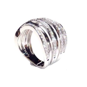 Dernier design, luxe classique, sertissage pavé, or blanc massif 18 carats, diamant véritable, bijoux fins, bague de fiançailles, demi-alliance éternité, mariage - Product Image 2