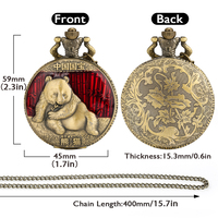 Montre de poche vintage Panda en gros, pendentif montre médaillon style antique steampunk pour cadeaux masculins