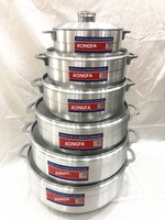 Lot de 6 ustensiles de cuisson classiques en aluminium antiadhésif pour camping, prix très bas, vente en gros 2026 – Ensemble de casseroles et marmites en aluminium