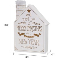 Boîte rigide en bois faite à la main, calendrier de l'avent en forme de maison, décoration de Noël, calendrier de compte à rebours, revêtement UV, personnalisable
